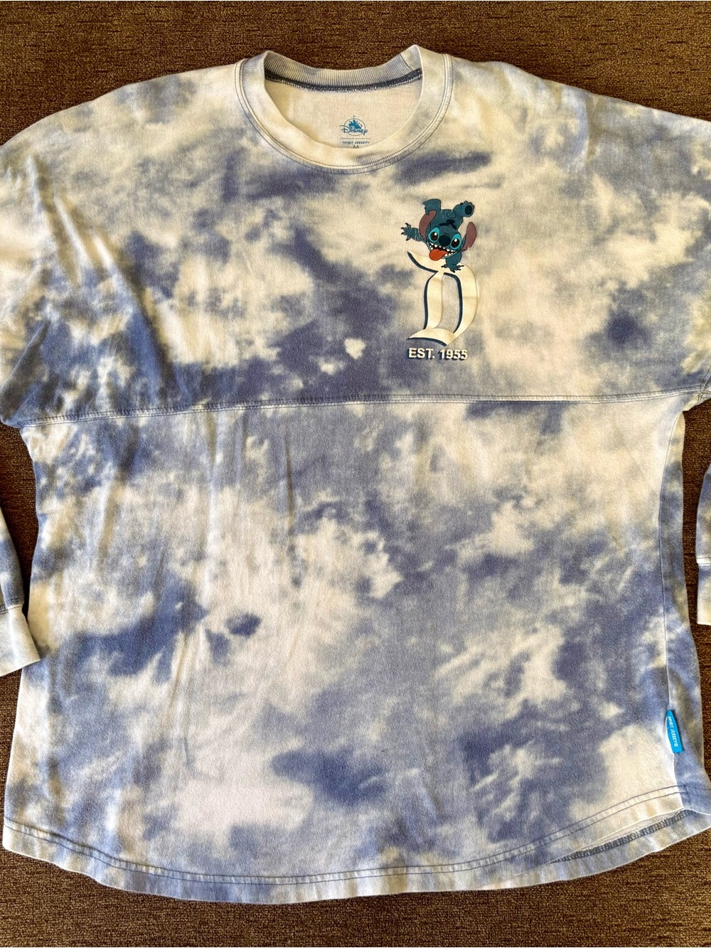 Disneyland Spirit Jersey Shirt adult medium Blue tie dye Stitch experiment 626